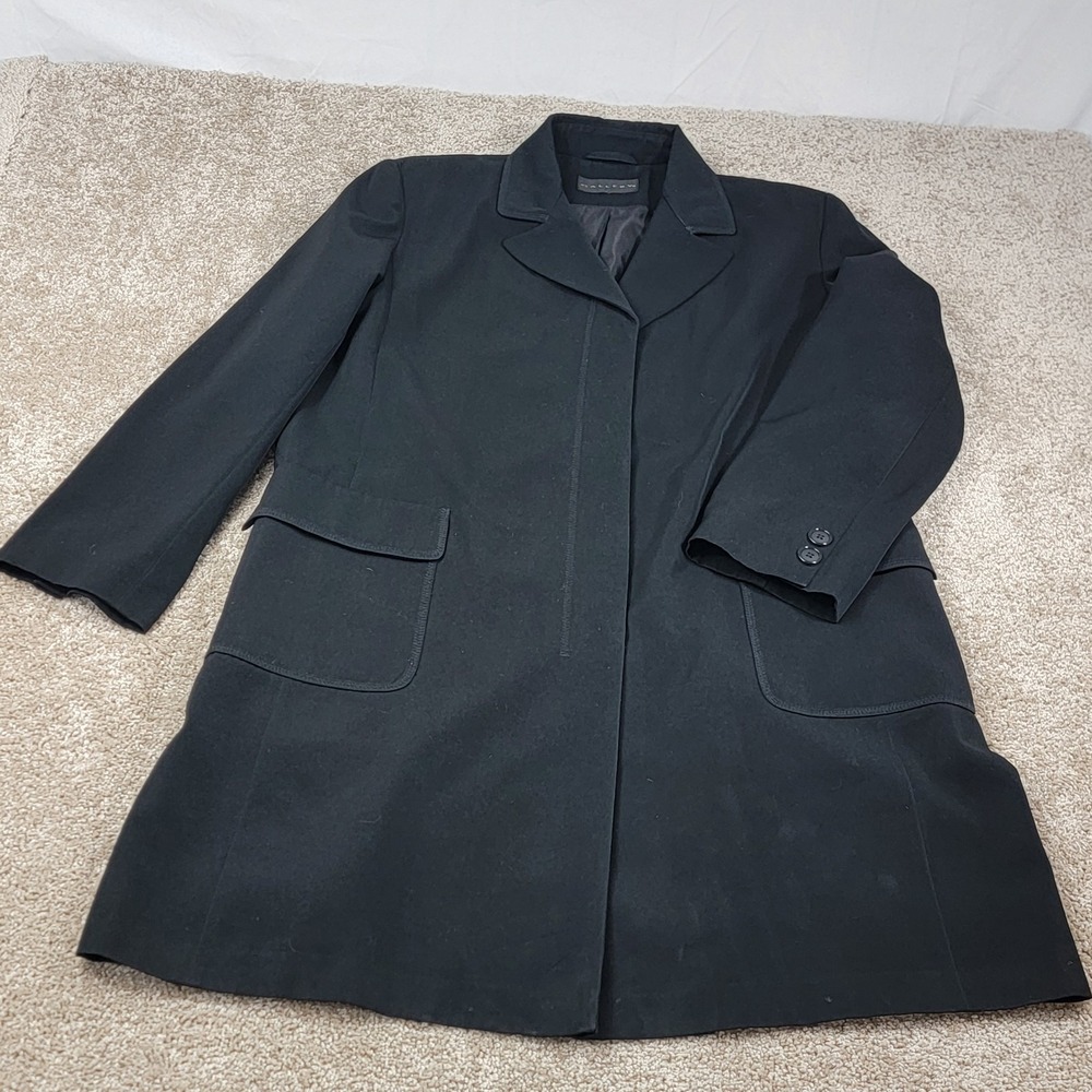 Gallery Women's Black Long Sleeve Button Front Career Coat Jacket Size 3XL